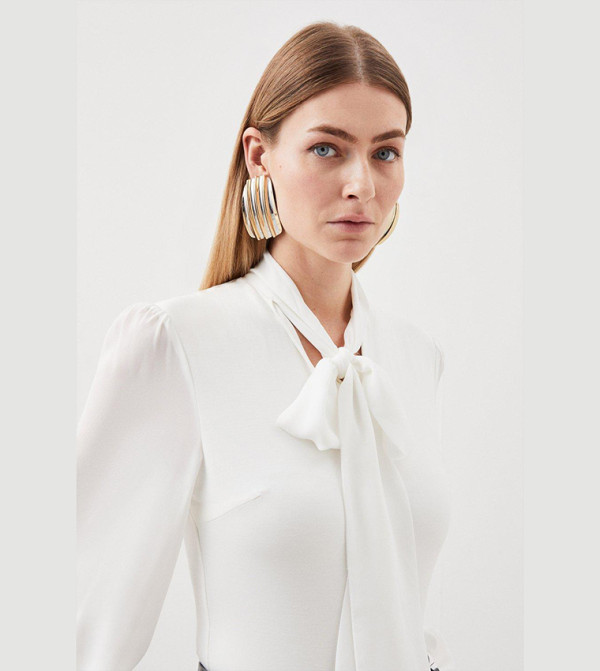Karen Millen Bodysuit - Ivory Tops & Blouses