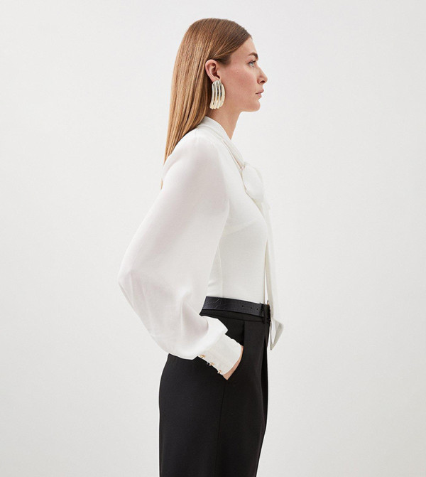 Karen Millen Bodysuit - Ivory Tops & Blouses