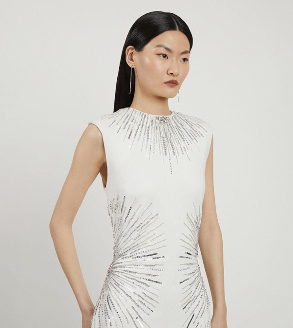 Karen Millen - Outlet  ramadan - Ivory Midi Dresses