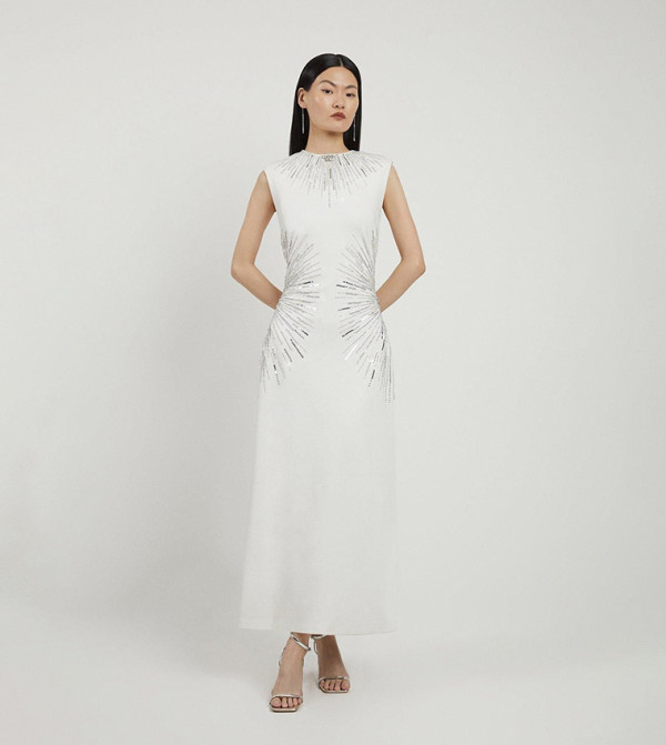 Karen Millen - Outlet  ramadan - Ivory Midi Dresses