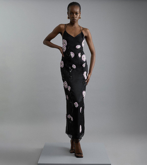 كارن ميلين - اوتليت  floral-dresses-march - أسود Maxi Dresses