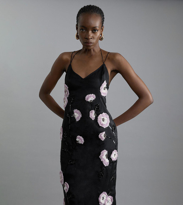 كارن ميلين - اوتليت  floral-dresses-march - أسود Maxi Dresses