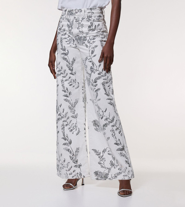 كارن ميلين  baggy-denim-edit - أبيض Wide Leg Jeans