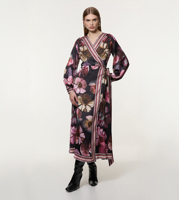 كارن ميلين - اوتليت  floral-dresses-march - أسود Maxi Dresses