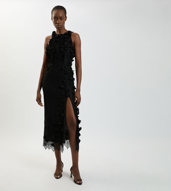 Karen Millen  occasion-wedding-guest - BLACK Midi Dresses
