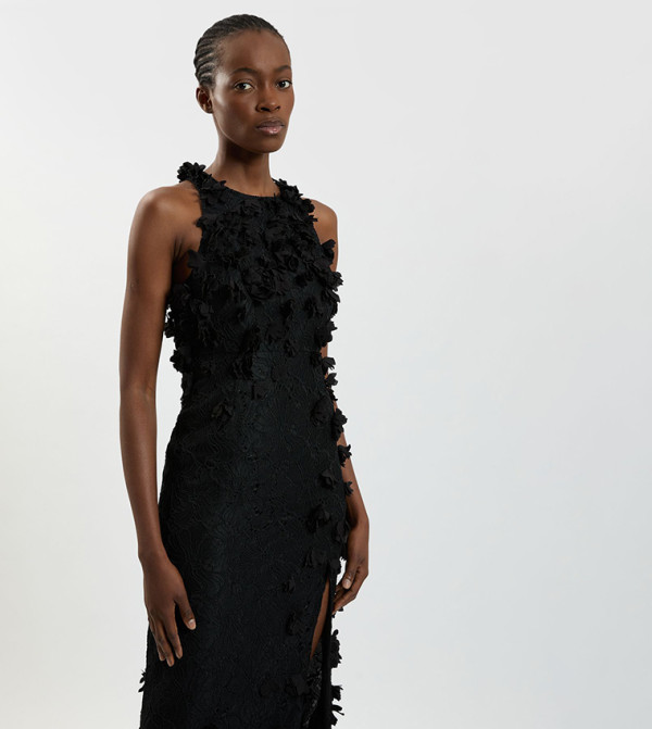 Karen Millen  occasion-wedding-guest - BLACK Midi Dresses