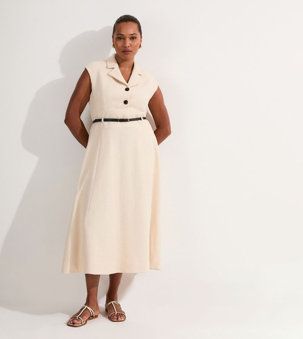 Karen Millen - Outlet  Plus Size - Cream Dresses