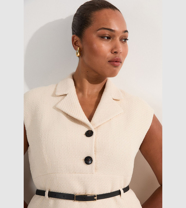 Karen Millen - Outlet  Plus Size - Cream Dresses