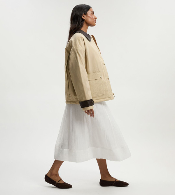 Karen Millen  Puffer & Quilted Jackets - Beige Puffer & Quilted Jackets