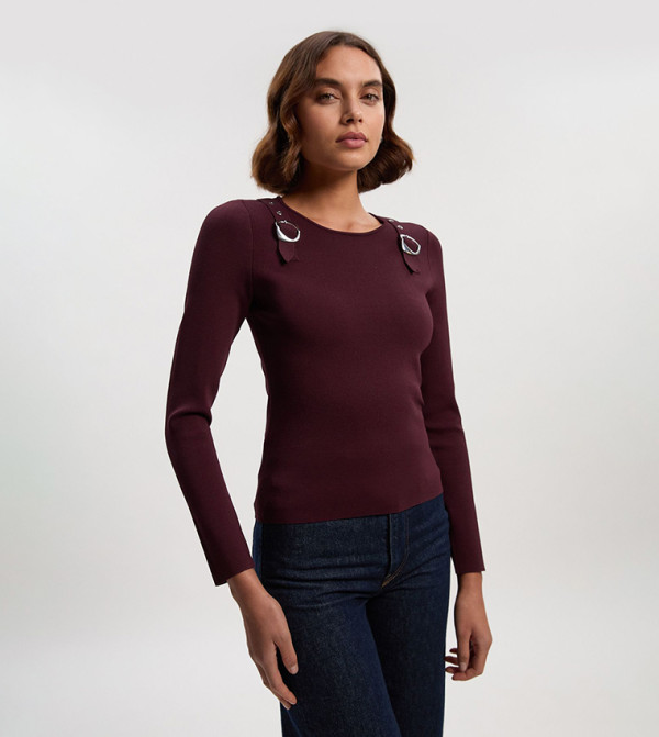 Karen Millen Karen Millen - Burgundy Casual Tops