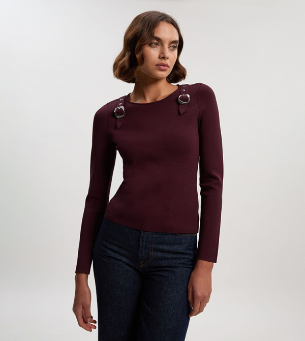 Karen Millen Karen Millen - Burgundy Casual Tops