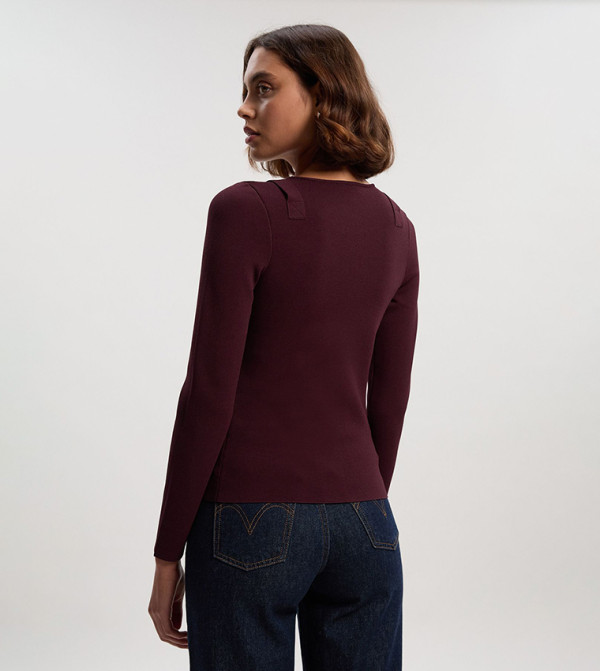 Karen Millen Karen Millen - Burgundy Casual Tops