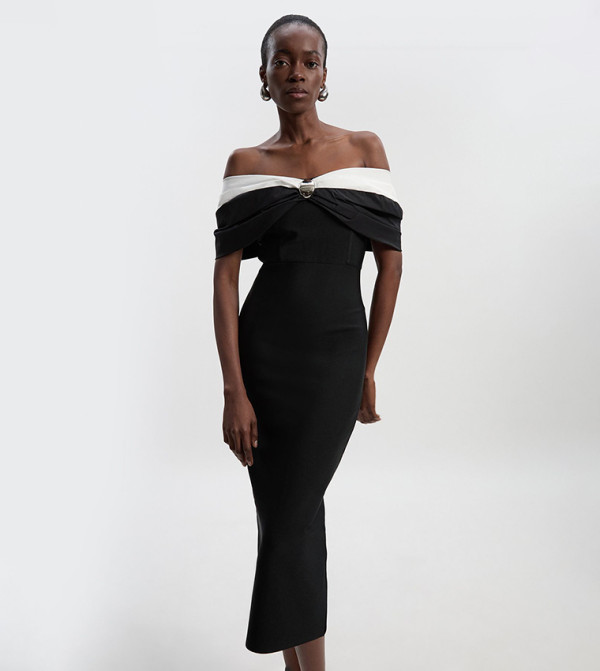 كارن ميلين - اوتليت  - أسود Midi Dresses