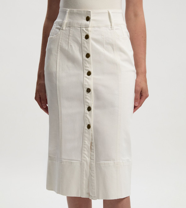 كارن ميلين - اوتليت  - أبيض  Midi Skirts