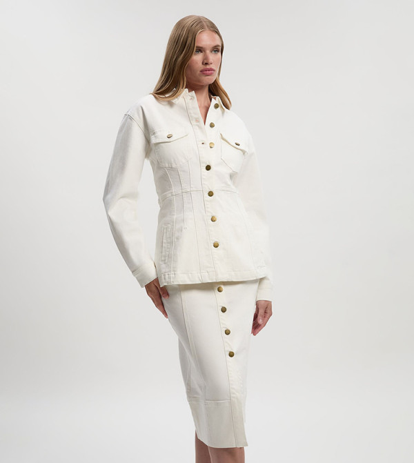 كارن ميلين - اوتليت  - أبيض  Midi Skirts