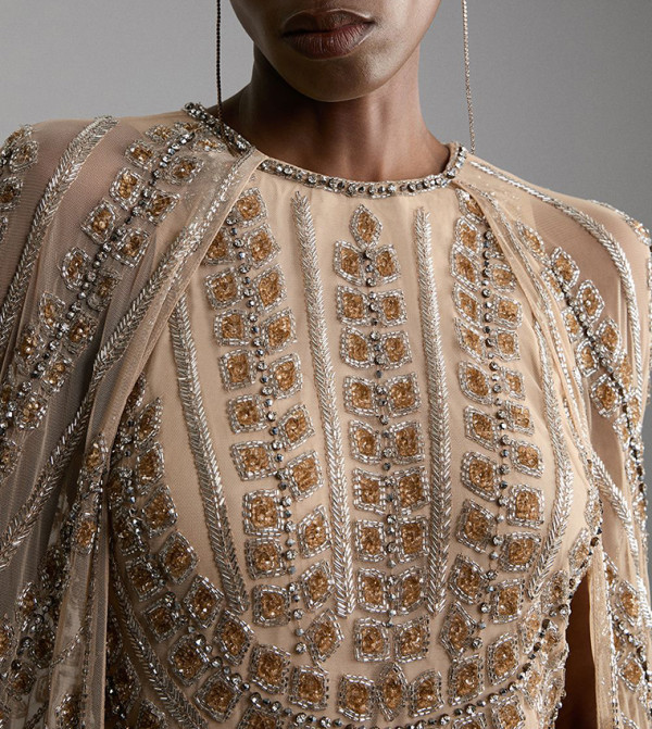 Karen Millen  vacation-loading-w - Beige Maxi Dresses
