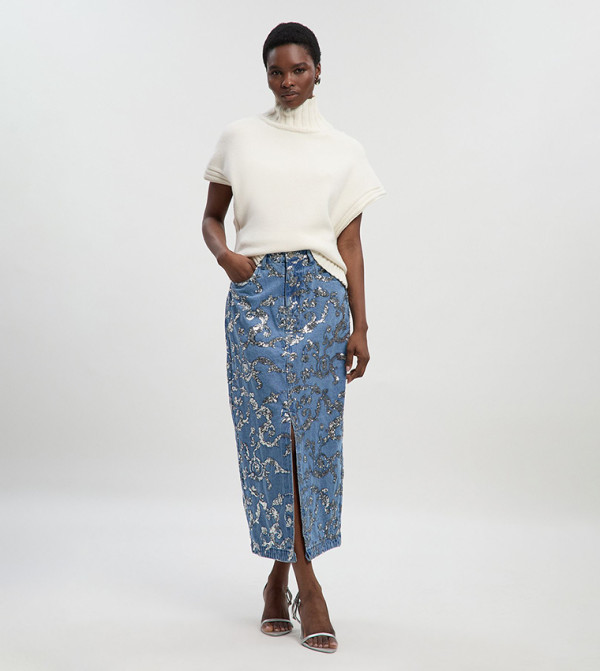 كارن ميلين denim-obsessed - أزرق Maxi Skirts
