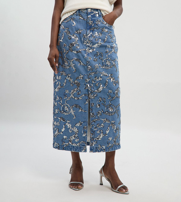 كارن ميلين denim-obsessed - أزرق Maxi Skirts