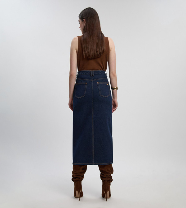 كارن ميلين denim-obsessed - نيلي Midi Skirts
