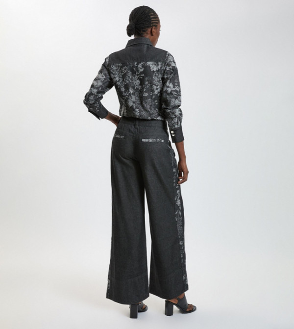 Karen Millen  Jeans - BLACK Wide Leg Jeans