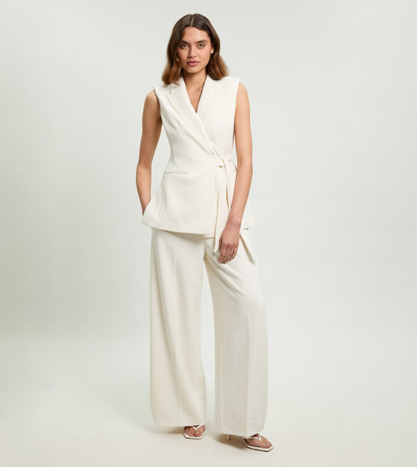 Karen Millen summer-tailoring - Cream Casual Pants