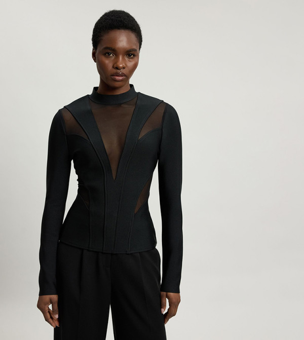 كارن ميلين corset-bubble-edit - أسود Casual Tops