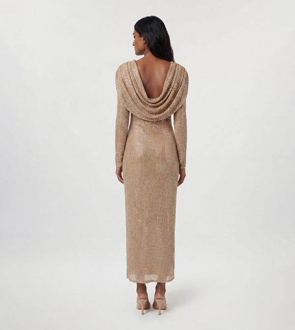 كارن ميلين  satin-going-out - بيج Maxi Dresses