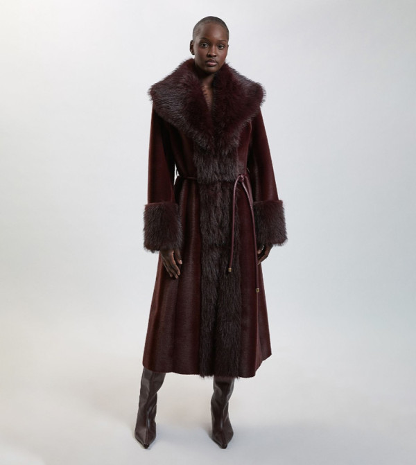 Karen Millen  Overcoats - Burgundy Overcoats