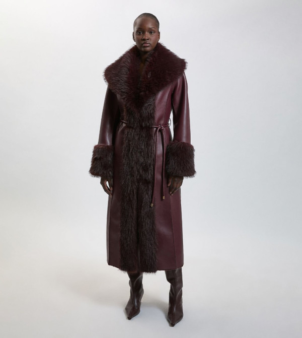 Karen Millen  Overcoats - Burgundy Overcoats