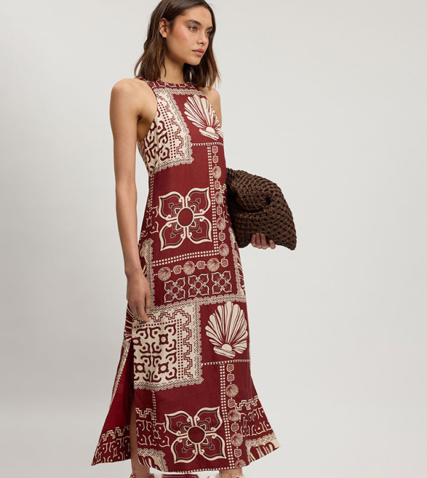 كارن ميلين pretty-in-prints-w - بني Midi Dresses