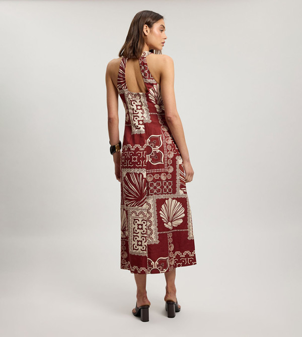 كارن ميلين pretty-in-prints-w - بني Midi Dresses