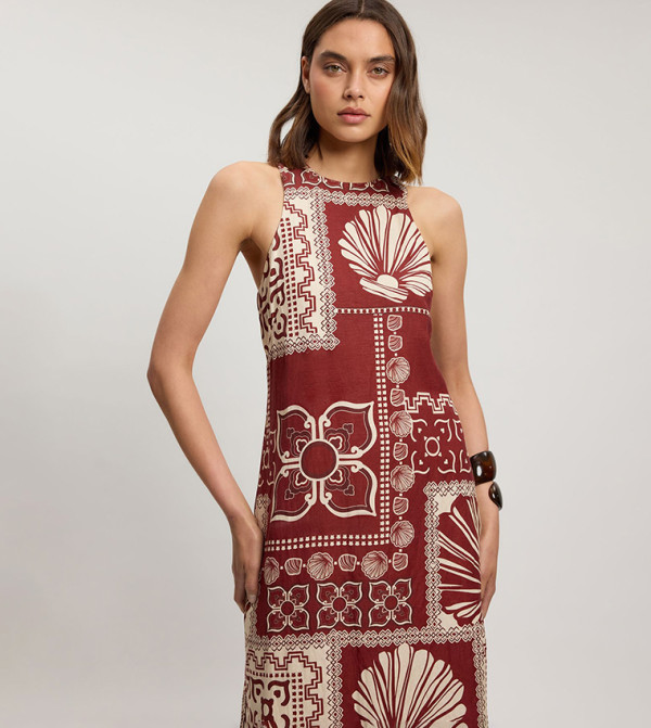 كارن ميلين pretty-in-prints-w - بني Midi Dresses
