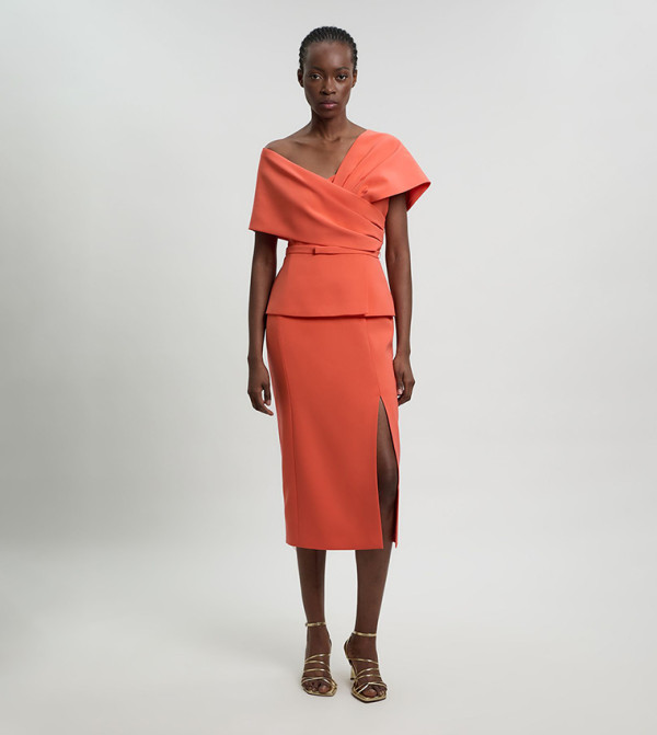 Karen Millen Clothing - Orange Midi Dresses