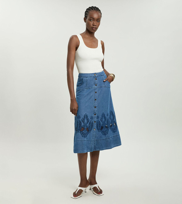 كارن ميلين  تنانير ميدي - أزرق Midi Skirts