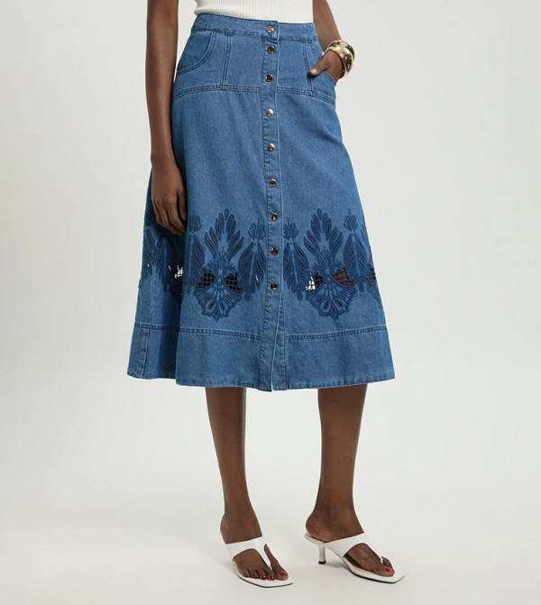 كارن ميلين  تنانير ميدي - أزرق Midi Skirts