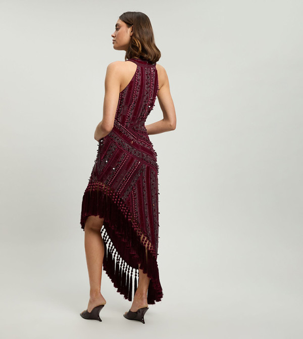 Karen Millen  Midi Dresses - Burgundy Midi Dresses