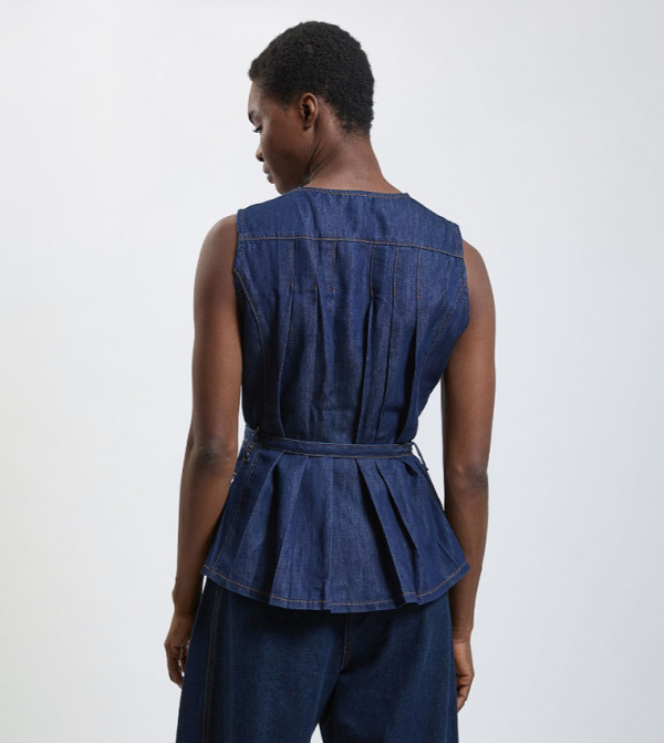 كارن ميلين  توبات بلا أكمام  - أزرق Sleeveless Tops