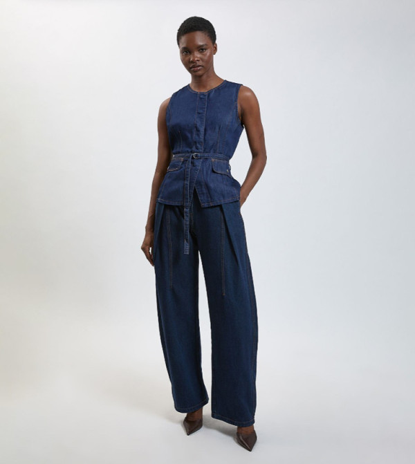 كارن ميلين  توبات بلا أكمام  - أزرق Sleeveless Tops