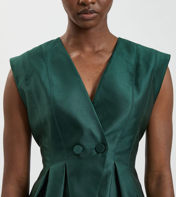 Karen Millen  peplum-play - Green Midi Dresses