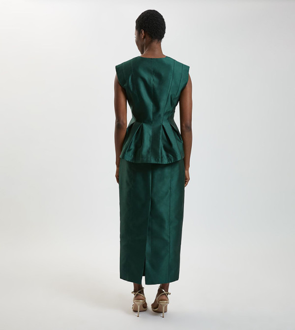 Karen Millen  peplum-play - Green Midi Dresses