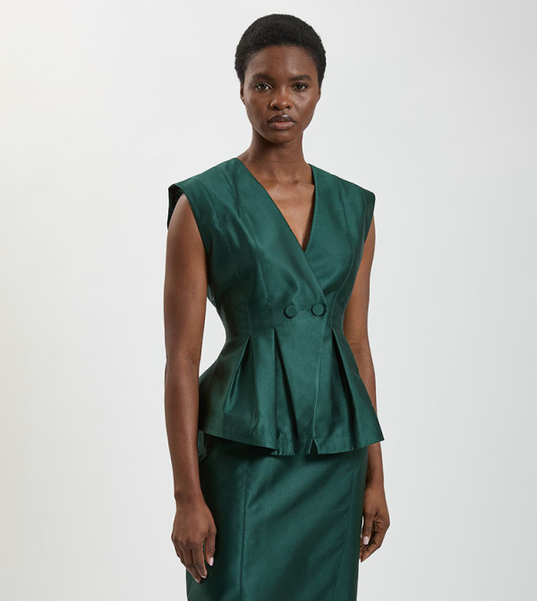 Karen Millen  peplum-play - Green Midi Dresses