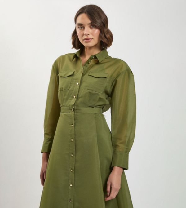 كارن ميلين  modest-dressing - أخضر Shirt & T-Shirt Dresses