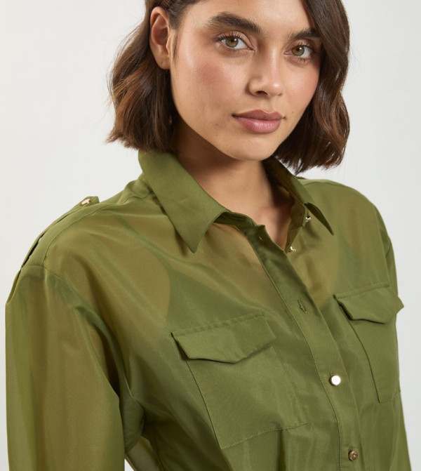 كارن ميلين  modest-dressing - أخضر Shirt & T-Shirt Dresses