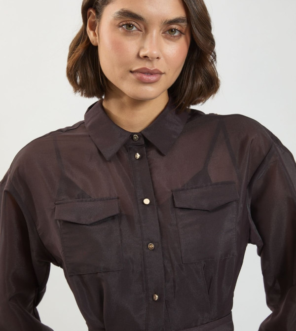 Karen Millen  modest-dressing - Purple Shirt & T-Shirt Dresses