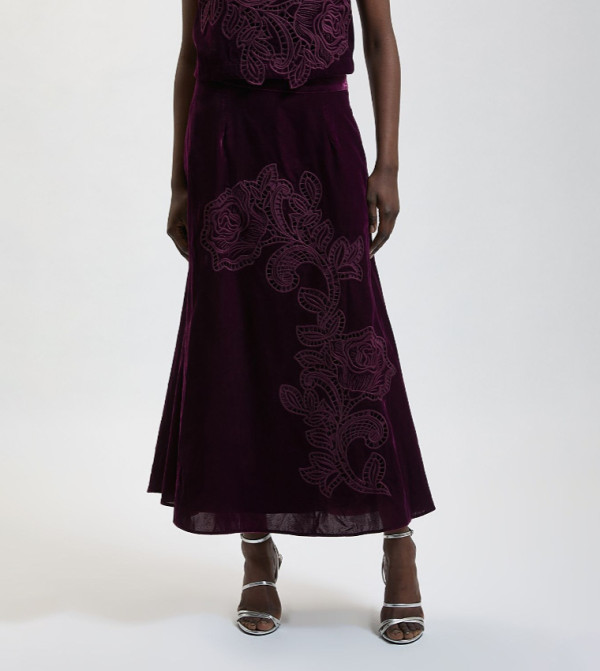 كارن ميلين  تنانير - بورغندي Midi Skirts