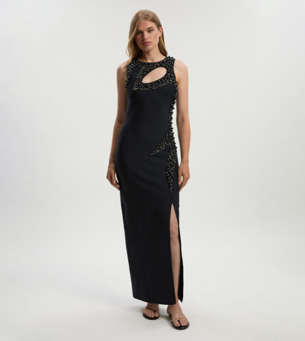 كارن ميلين  modest-dressing - كحلي Maxi Dresses