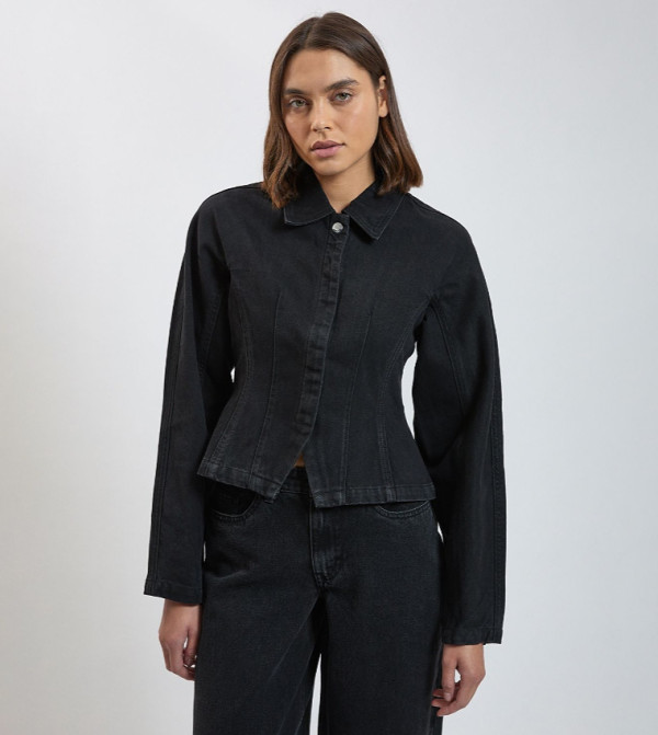 Karen Millen  Denim Jackets - BLACK Denim Jackets