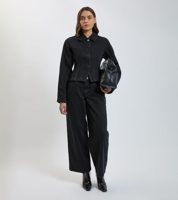 Karen Millen  Denim Jackets - BLACK Denim Jackets
