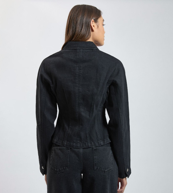 Karen Millen  Denim Jackets - BLACK Denim Jackets