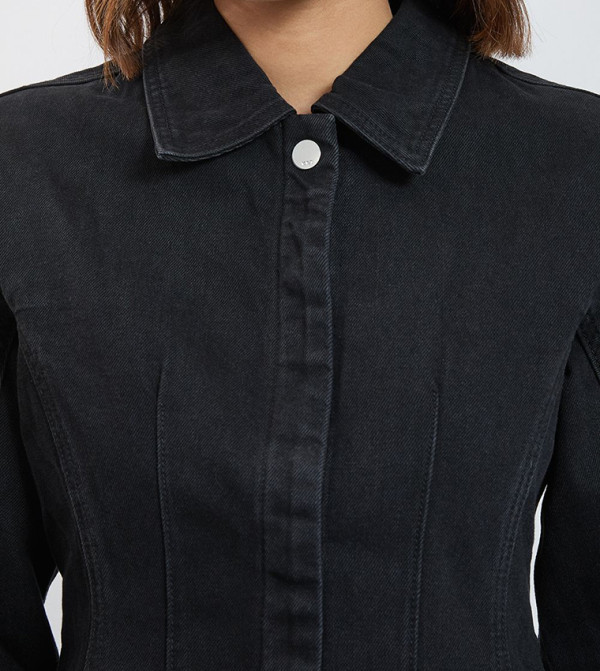 Karen Millen  Denim Jackets - BLACK Denim Jackets